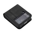 thumbnail image 4 of Luxury Case for Samsung Z Flip 3, Smile Design Premium Leather Shockproof Dustproof Anti-Scratch Case with Wrist Strap Magnetic Flip Cover for Samsung Galaxy Z Flip 3, Black, 4 of 5