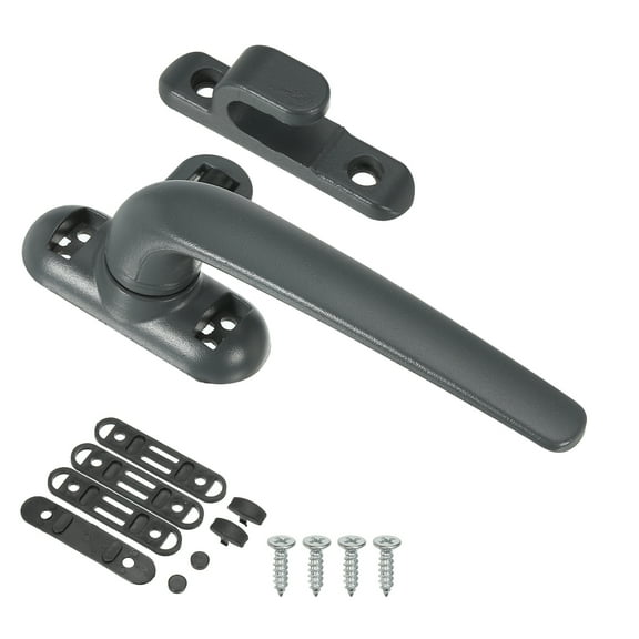 Uxcell Aluminum Alloy Window Handle Casement Window Lock for Vertical Horizontal Sliding Window, Grey (Left Hand)