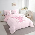 thumbnail image 3 of Castle Fairy Girls Monogrammed Letter 7-Piece Bedding Comforter Set,Pink Bow King Bedding Sets,Sparkling Sequin Ultra Soft Bed Sheets,Microfiber Bedroom Decor, 3 of 8