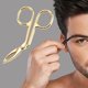 thumbnail image 4 of Scissors Handle Eyebrow Tweezers Hair Remover ComfortableMakeup Tools Hair Removal Trimmer Clipper, Aureate, 4 of 5