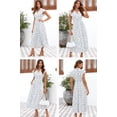 thumbnail image 2 of Vestido largo BLENCOT P120 con cuello en V y manga corta con estampado floral, 2 of 7