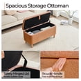 thumbnail image 4 of Boucle Bedroom Living Room Entryway Storage Ottoman Bench, Upholster Bed End Window Shoe Seat Large Rectangle Cushion Padded Foot Rest Toy Blanket Chest Cute for Girl Kid, Burnt Orange, 4 of 8