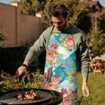 thumbnail image 4 of Pioneer Flower Floral Print Pattern Apron-Garden Aprons for Women with Pockets-Cotton Linen Waterproof Kitchen Cooking Gardening Aprons Adjustable for Kitchen,Cooking,BBQ and Salon 33x27 Inch, 4 of 7