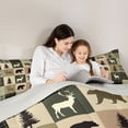 thumbnail image 5 of Feelyou Vintage Lodge Cabin Bedding Comforter Set, Jungle Bear Deer Animal Twin Comforter Sets, Western Countryside Reversible Bedding Set, Green Breathable Home Decor, 2 Pieces, 5 of 8