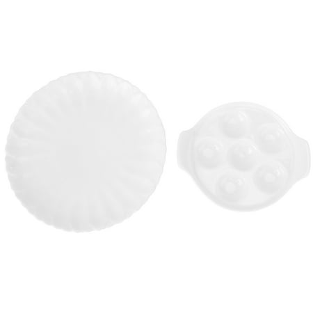 

1Pc Sub-packing Baking Dish Kitchen Baking Plate Snail Baking Dish (White)