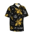 thumbnail image 2 of Hohey Bee Golden Men's 3d Print Casual Button Down Shirts, Novelty Hawaiian Short Sleeves S, 2 of 8