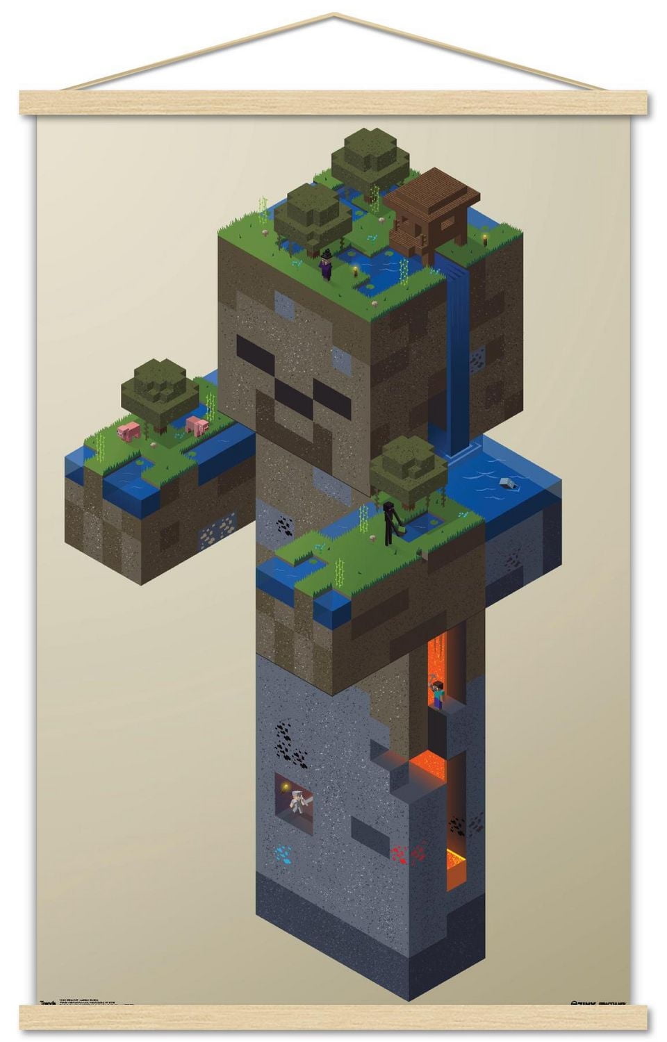 Minecraft - Zombie Swamp Wall Poster, 14.725" x 22.375" Framed