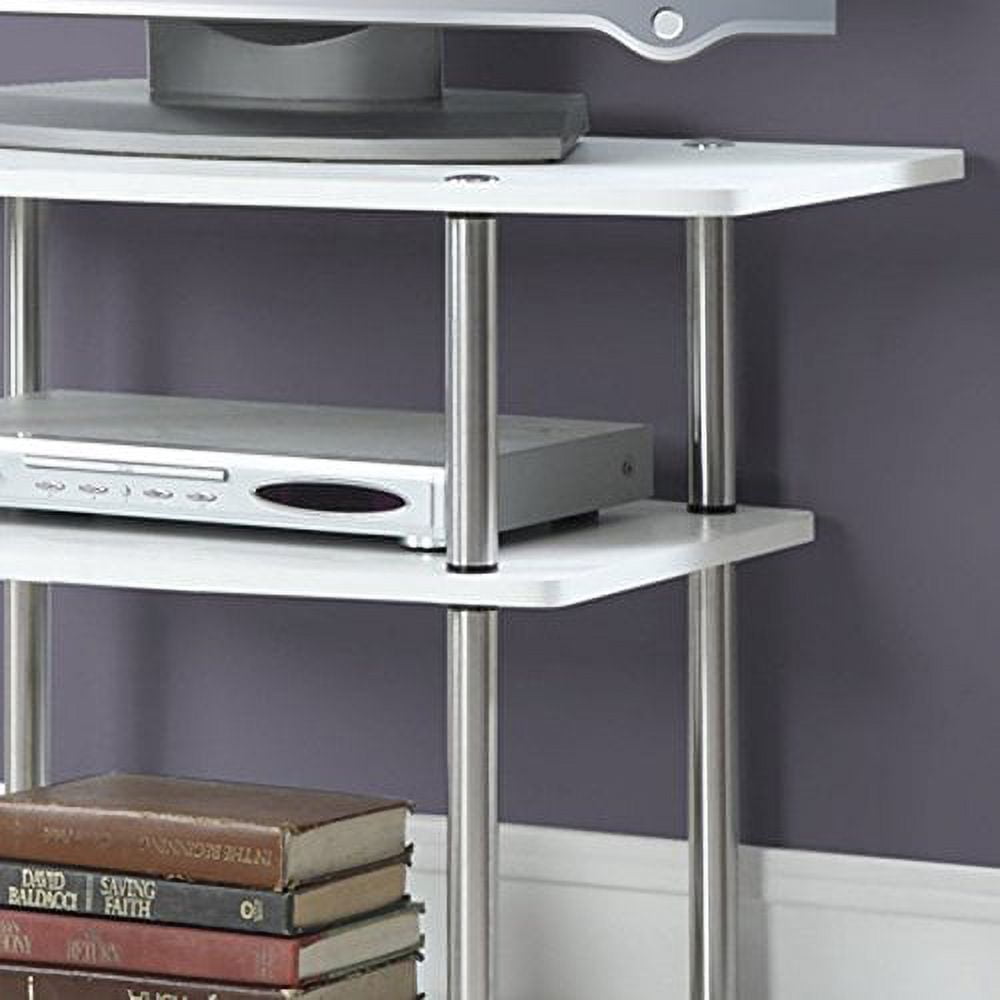 Convenience Concepts Designs2Go 32" Three-Tier TV Stand in White Wood Finish