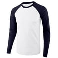 thumbnail image 3 of Afdoent Mens Long Sleeve T-Shirt Casual Color Block Tee Shirts Comfortable Loose Fit Crew Neck T Shirt For And Outdoor Activities Vacation Tops, 3 of 3