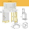 thumbnail image 5 of Uforic Corner Vanity Desk with Mirror, Lights, Power Outlet, Adjustable Brightness, White, 5 of 5