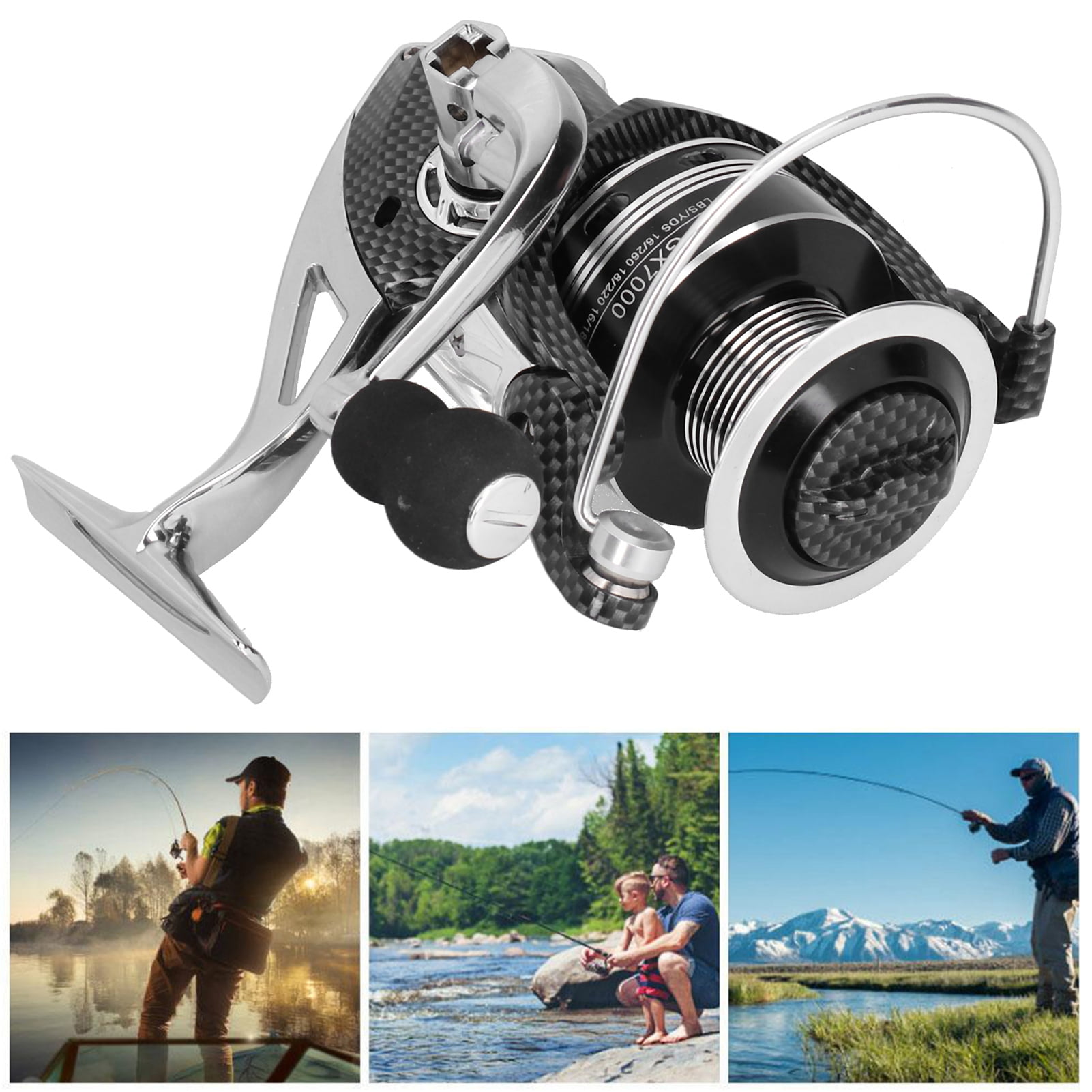 YAHHU Metal Spinning Reel Lure Sea Rod Gapless Duplex Bearing Fishing Line Reels Accessory GX7000 [cite: 12]