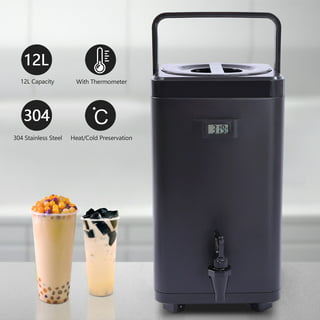 3.17Gal Portable Insulated Beverage Dispenser (with Thermometer + Handle + FAUCET) Prep & Savour Color: Steel