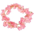 thumbnail image 3 of Morttic 180CM Artificial Cherry Blossom Vines Silk Rattan Fake Dreamy Flower Hanging Wedding Decor Garland Plant on Walls Doors Swings Mirrors, Dark pink, 3 of 6