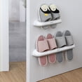thumbnail image 3 of Colgador de almacenamiento de zapatos de baño, organizador de zapatos colgante montado en la pared, almacenamiento de calzado de plástico, estante para zapatillas, organizador de toallas, 3 of 4