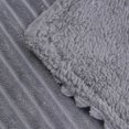 thumbnail image 6 of Shop LC Homesmart Grey Stripe Pattern Flannel Sherpa Comforter Pillow Cover-Queen, 6 of 8