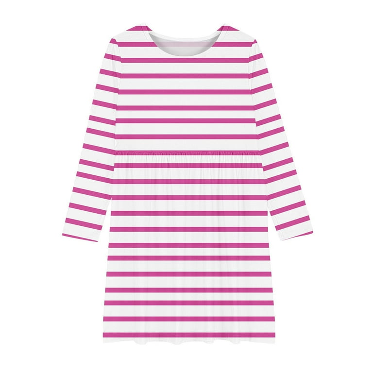 XMMSWDLA Toddler Girl Clothes Girls Long Sleeve Skater Dress Kids Casual Crewneck A-Line Flowy Fall Dresses 4-13 Years Hot Pink Toddler Dress XMMSWDLA Toddler Girl Clothes Girls Long Sleeve Skater Dress Kids Casual Crewneck A-Line Flowy Fall Dresses 4-13 Years Hot Pink Toddler Dress