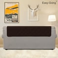 thumbnail image 3 of Easy-Going Micro Suede Sofa Slipcover Quilted Couch cover, Sofa Size, Coffee, 3 of 7