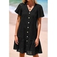 thumbnail image 4 of Vestido de verano KIRUNDO 2025 con cuello en V y cuello en V y encaje negro XS, 4 of 8
