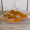 thumbnail image 3 of Orthopedic Wedge Sandals for Women Open Toe Slides Fashion Bohemia Embroidery Slip on Beach Shoes Comfortable Slip on Summer Slippers Orange Size 5.5, 3 of 5