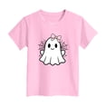 thumbnail image 5 of NIEWTR Girls Kids halloween Crew Neck Short Sleeve Cartoon Holiday Print Soft Loose Halloween Casual Tee Tops Lovely Tops(13-14 Years), 5 of 5