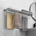 thumbnail image 2 of Bathroom Towel Rack with Double Towel Bar 32 Inch Bathroom Hotel Shower Shelf SUS304 Stainless Steel Modern Wall Mounted Holder Polished Chrome, 2 of 13