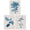 Blue and Beige Plant - Set of 3, variant on Pack of 8 White on Cobalt Blue Foliage Simple Watercolour Leaf Botanical Unframed Wall Art Living Room Prints Set