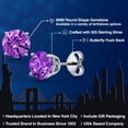 thumbnail image 2 of Gem Stone King 925 Sterling Silver Purple Zirconia Stud Earrings for Women | 3.00 Cttw | Gemstone Birthstone | Round 6MM, 2 of 6
