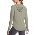 thumbnail image 2 of AGWOLF UV Sun Protection Shirts for Women Long Sleeve Sun Shirt with Thumb Holes Lightweight Quick Dry Hoodies for Hiking Fishing Khaki XXL, 2 of 10