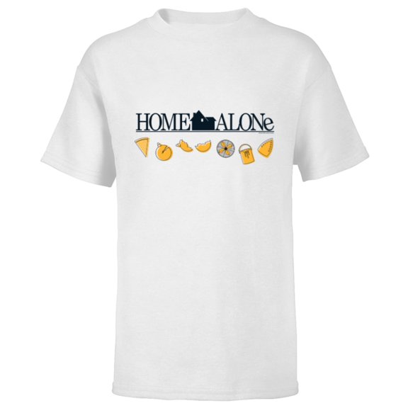 Home Alone Official Movie Logo with Booby Trap Icons - Short Sleeve T-Shirt for Kids - Customized-White