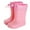 Pink, variant on Hpapadks Girls Rain Boots Solid Rubber Waterproof Non Slip Water Shoes With Adjustable Drawstring Wide Calf Hiking Outdoor Play Pink 2.5-3 Y