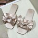 thumbnail image 4 of Amzcrzy Zapatos de mujer,Zapatos de mujer,Zapatillas de mujer, Zapatillas planas de verano para mujer, con punta cuadrada y lazo, informales y cómodas. Sandalias Mujer Zapatillas De Casa, 4 of 6