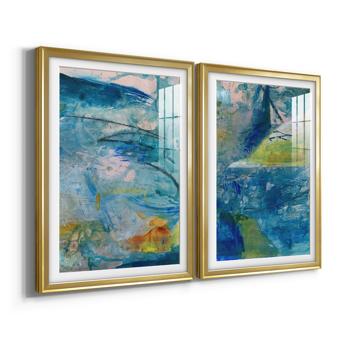 Wexford Home Spring Winds V Premium Framed Print, 18.5" x 24.5" - Ready to Hang, Gold (Set of 2)