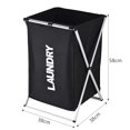 thumbnail image 4 of Laundry Basket Clothes Hamper Organizer Sorter Storage Foldable with Cover Handle Aluminum Frame for Bathroom Bedroom Home Black, 4 of 8