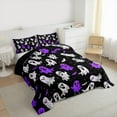 thumbnail image 3 of Manfei Cartoon Funny Ghost Bedding Comforter Set, Horror Gothic Halloween Twin Comforter Sets, Teens Boys Girls Kids Reversible Bedding Set, Super Cozy Room Decor, 2-Piece, 3 of 8