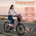 thumbnail image 4 of 26"Adult Electric Bicycles,1000W Peak Motor,25MPH 35+Miles,432Wh Battery,Mountain & Commuting Ebike with Basket,7-Speed,UL2849, 4 of 12