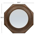 thumbnail image 2 of Creative Co-Op Hexagonal Carved Wood Framed Wall Mirror, Walnut, 2 of 7