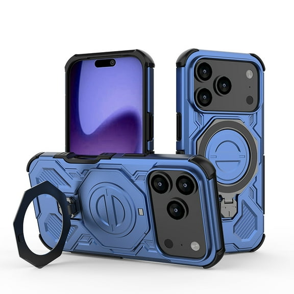 Allytechgroup iPhone 17 Pro Case, Rugged [Compatible with Magsafe] Heavy Duty Shockproof Protective Ring Holder Kickstand Bumper Phone Case Cover for Apple iPhone 17 Pro, Blue