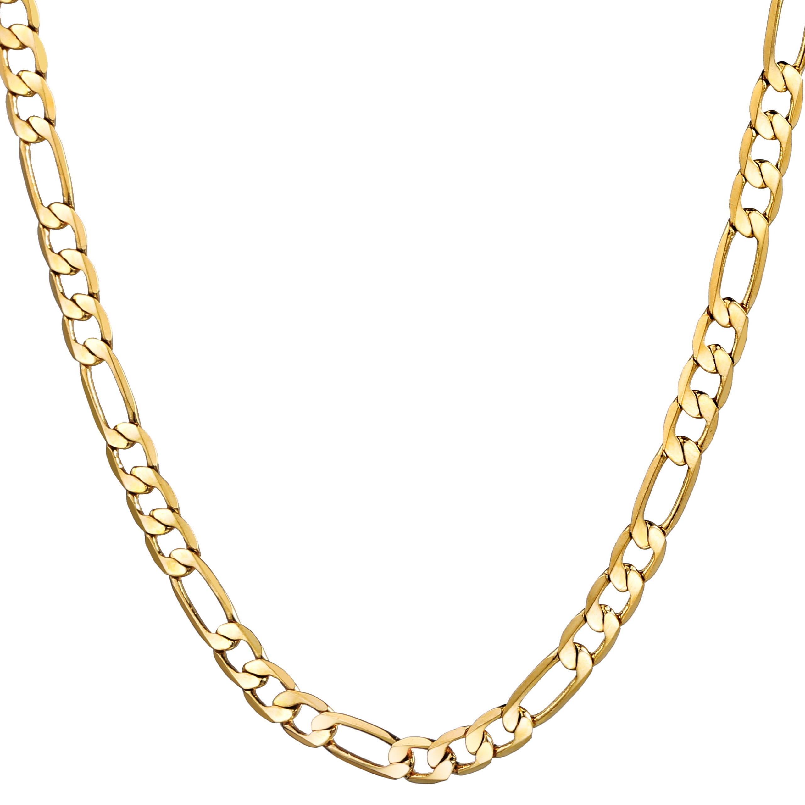 Fashion Men 18K Yellow Gold Plated 6MM Figaro Chain Long Necklace 16-30In 