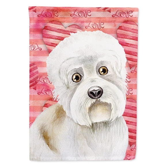 Carolines Treasures CK1393CHF Dandie Dinmont Love Flag Canvas House Size  Large multicolor