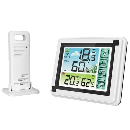 

Tmosphere In/Outdoor Weather Station Digital Weather Sensor Hygrometer Weather Forecast Station Weather Display with LCD Screen Accurate No.1