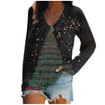 thumbnail image 2 of ClodeEU Women's Christmas Sweatshirts,Cute Printed Xmas Blouses ,V Neck Long Sleeve Tops Multicolor 04,Womens Plus XXXXL, 2 of 4
