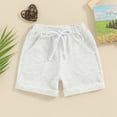thumbnail image 2 of Bagilaanoe Toddler Baby Boy Girl Shorts Elastic Waist Drawstring Shorts Bottoms 6M 12M 18M 24M 3T Kids Summer Clothes, 2 of 6