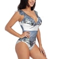 thumbnail image 5 of Picia Watercolor Winter Landscape For Christmas Blooming Jelly Womens Tummy Control Bathing Suits Slimming Ruffle Swimsuit One Piece Lace Swimwear-, 5 of 8