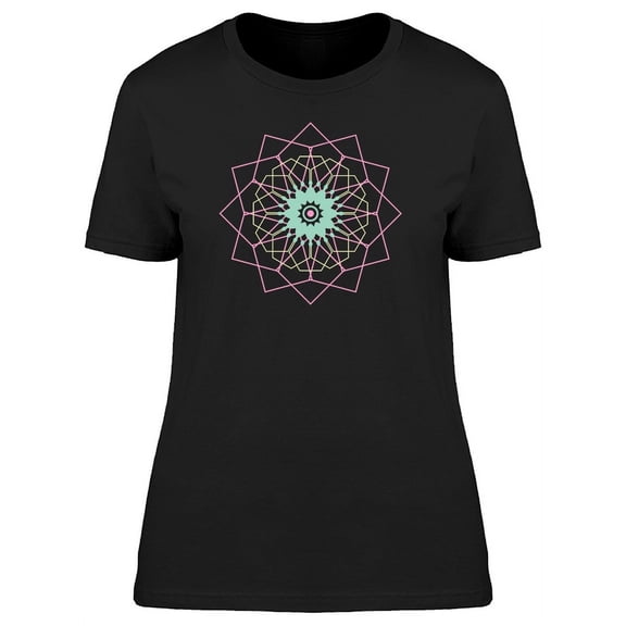 Pastel Cool Floral Mandala Doodle T-Shirt Women -Image by Shutterstock, Female x-Large
