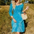 thumbnail image 2 of Icy Blue Icy Background Blueish Icy Sweetheart Knot Flared Dress Fashion Design Large Size Loose Dress Spring Summer Women Dress, 2 of 9