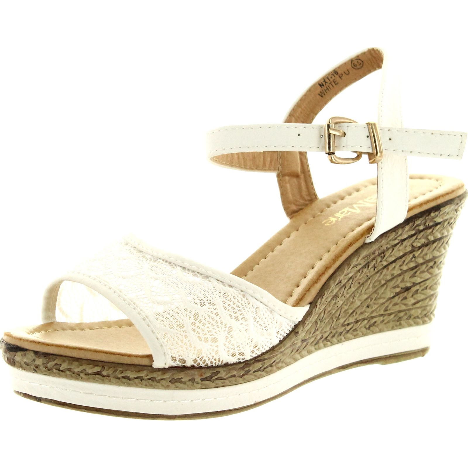 Bella Marie - Bella Marie Womens NXT-16 Ankle Strappy Espadrille Wedge ...