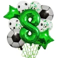 thumbnail image 2 of 1 Set Helium Foil Globos Football Balloons Birthday Party Decorations Kids Boy 32Inch Green Number Ball Soccer Sports Supplies, 2 of 5