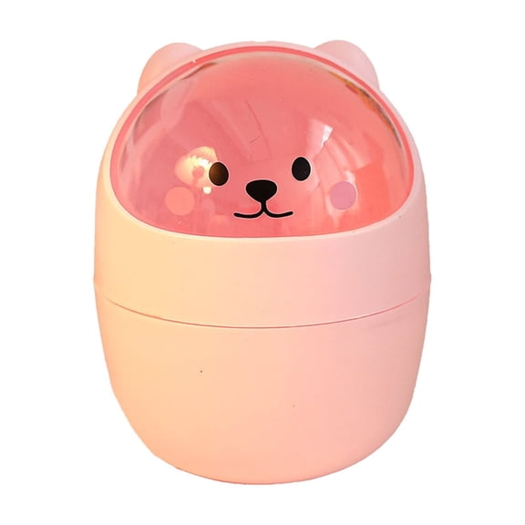 Mini Desktop Trash Storage Can With Flip Lid, Portable Cartoon Countertop Dustbin For Office Kitchen Tabletop Bedroom And Dresser