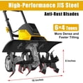 thumbnail image 3 of EVEAGE Electric Corded Garden Tiller and Cultivator, 120V 18-Inch 13.5AMP Rototiller Tool, 4'' - 8'' Tilling Depth Foldable Handle 6x4 Tines, 3 of 9