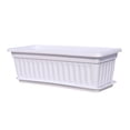 thumbnail image 1 of Window Planter Box, Window Box Planter, 17 Inches Vegetable Flower Plastic Planter Boxes With Tray, Rectangular Planter Indoor And Outdoor Flower Pots for Windowsill, Patio, Porch, White, 1 of 5
